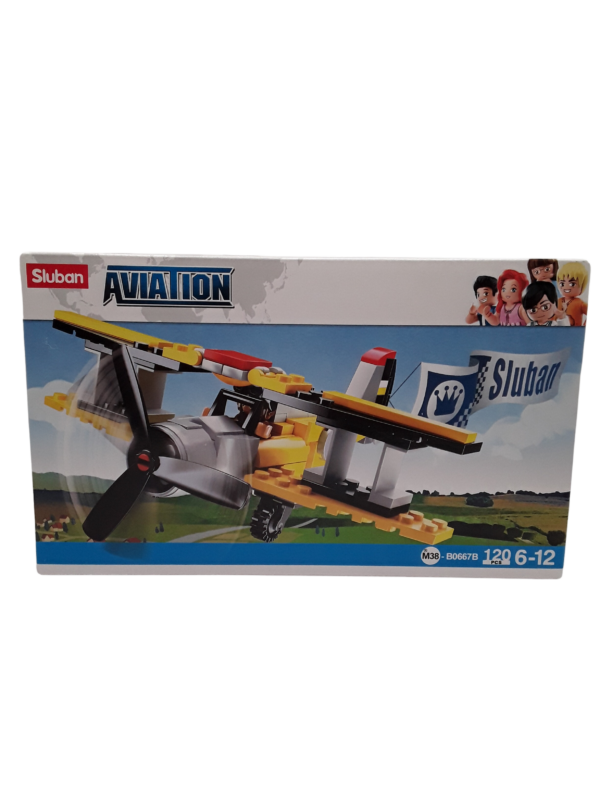 Yellow Biplane Build Block